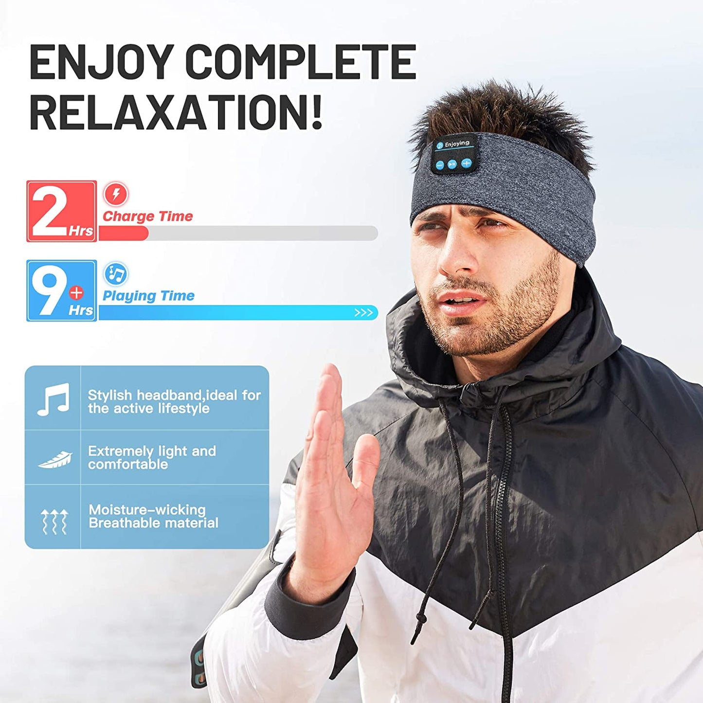 Audífonos Inalámbricos Bluetooth 5.2 On-Ear, Gris