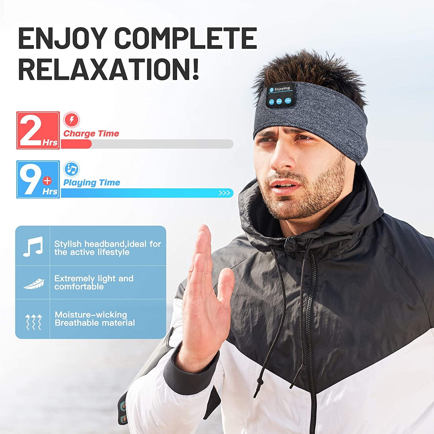 Audífonos Inalámbricos Bluetooth 5.2 On-Ear, Gris