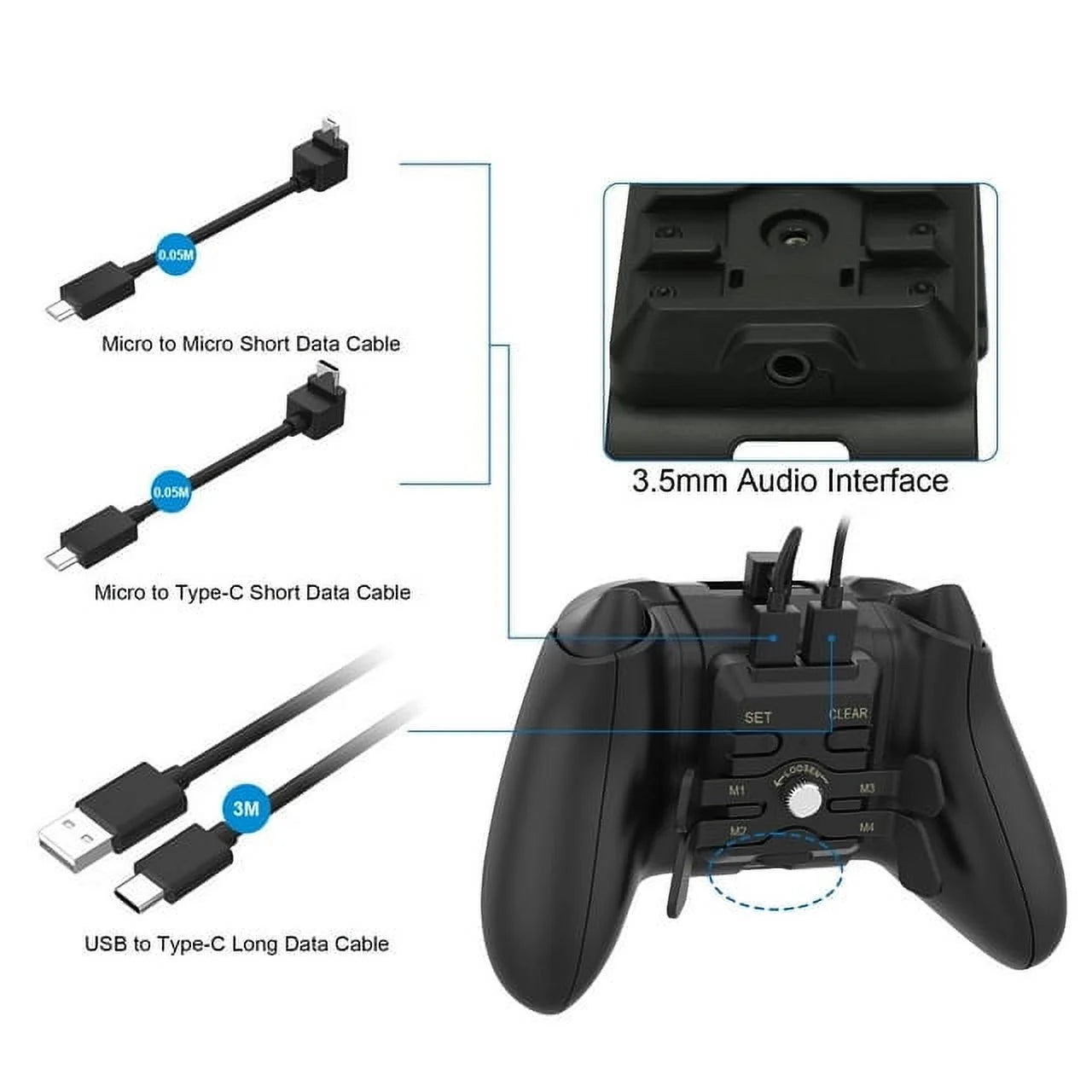 Paddles for ,  Controller Paddles, Controller Back Button Attachment Fit for  Series X/ S,  One,  One S/ X Controller, Black