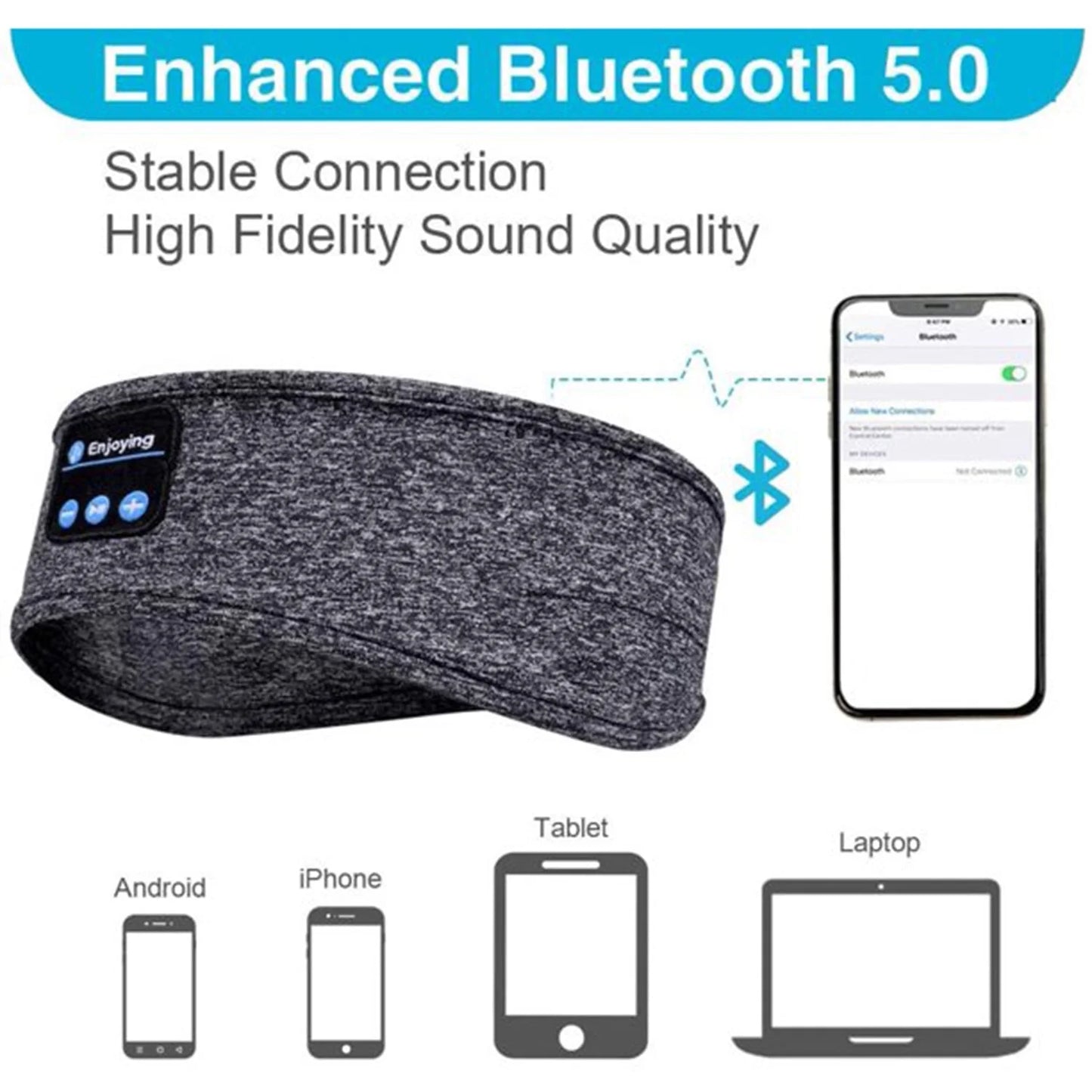 Audífonos Inalámbricos Bluetooth 5.2 On-Ear, Gris