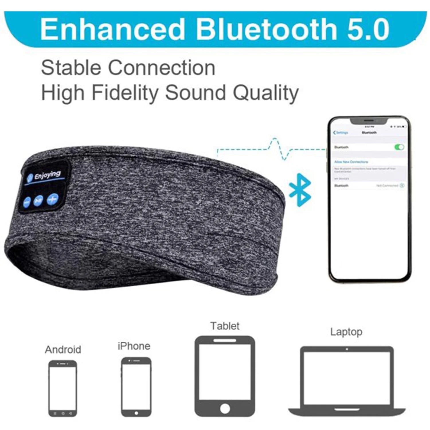 Audífonos Inalámbricos Bluetooth 5.2 On-Ear, Gris